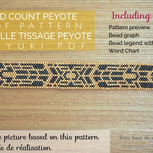 PDF Peyote Bracelet Pattern/Beading grid/odd count peyote bracelet/Miyuki delica beads/miyuki pattern/art deco gold black pattern