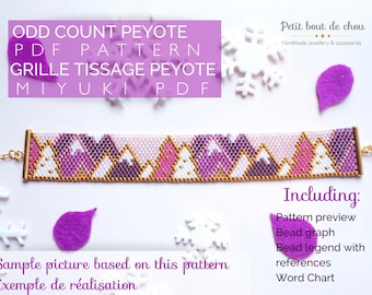 Peyote bead Bracelet Pattern/christmas beading/Beading grid/odd count peyote bracelet/ Miyuki delica beads/miyuki pattern/christmas pattern