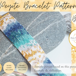 Peyote miyuki bracelet pattern/peyote pattern bracelet/odd count peyote pattern/bead bracelet pattern/instant download pdf/seed bead pattern