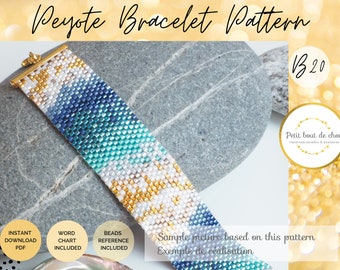 Peyote miyuki bracelet pattern/peyote pattern bracelet/odd count peyote pattern/bead bracelet pattern/instant download pdf/seed bead pattern
