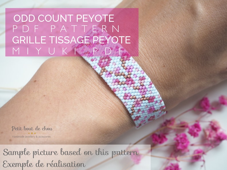 Grille de tissage bracelet/peyote impair/diagramme miyuki/perles miyuki