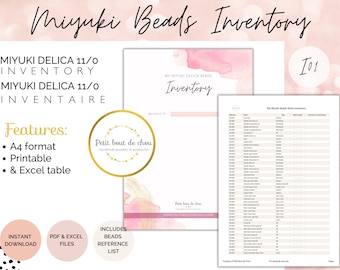Miyuki Delica Beads Inventory Tracker: Printable Excel List (PDF & Excel)