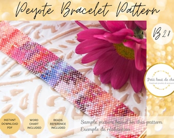 Peyote miyuki bracelet pattern/peyote pattern bracelet/odd count peyote pattern/bead bracelet pattern/instant download pdf/seed bead pattern