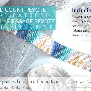 Miyuki Delica Beads Bracelet Pattern: Abstract Beach Design (PDF Download)