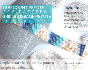 Miyuki Delica Beads Bracelet Pattern: Abstract Beach Design (PDF Download)
