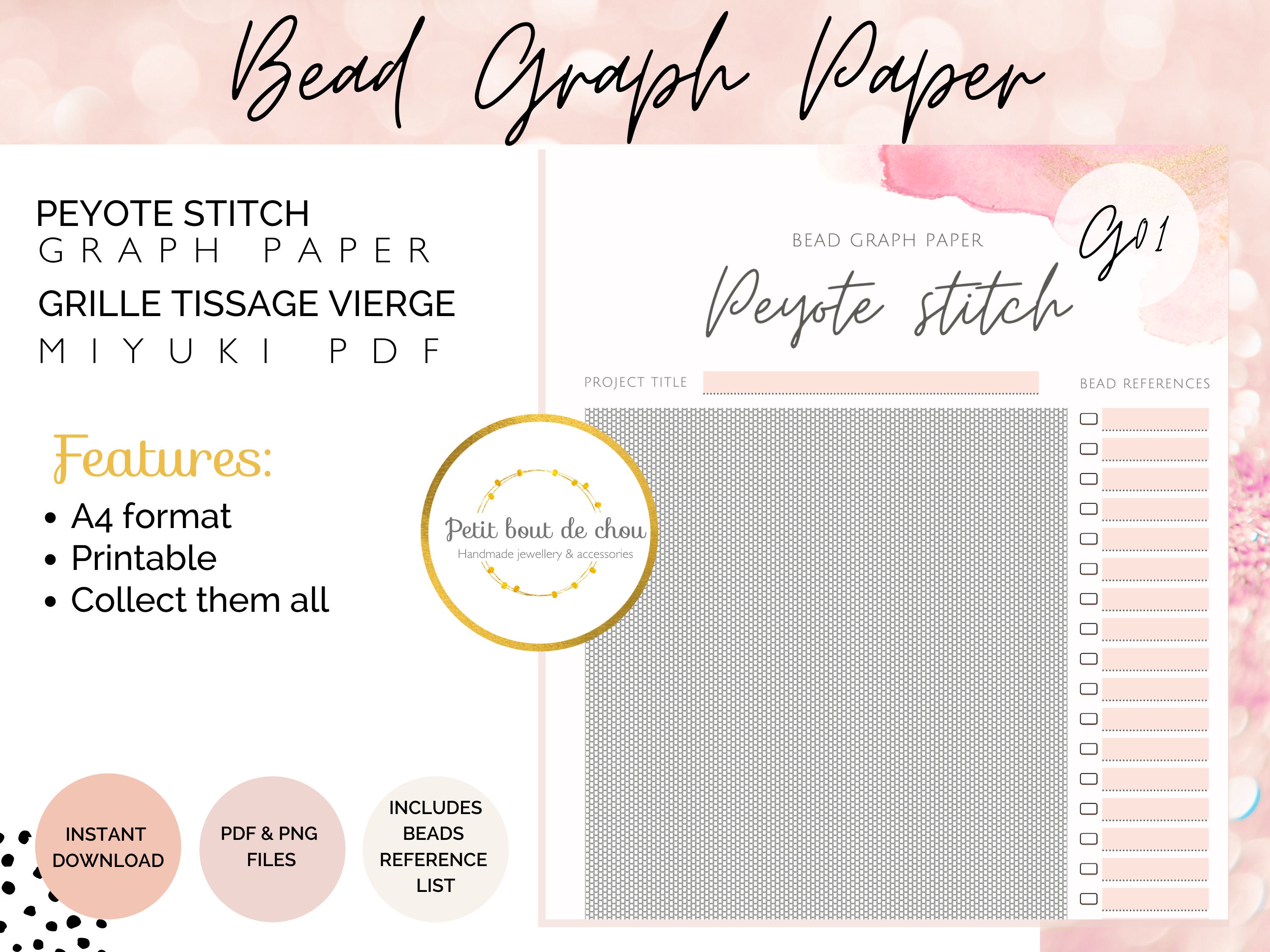 peyote bead graph paper miyuki graph paper blank bead etsy