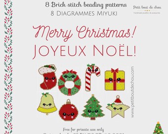 Christmas Brick Stitch Beading Patterns: Miyuki Delica Ebook (PDF)