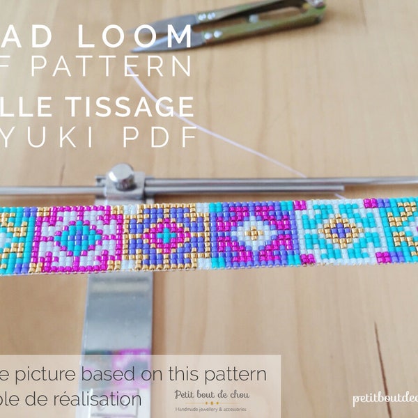 Grille de tissage bracelet/grille miyuki/diagramme miyuki/perles miyuki delicas/pdf à télécharger - motif Hmong Lao ethnique