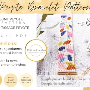 Peyote miyuki bracelet pattern/peyote pattern bracelet/odd count peyote pattern/bead bracelet pattern/instant download pdf/seed bead pattern