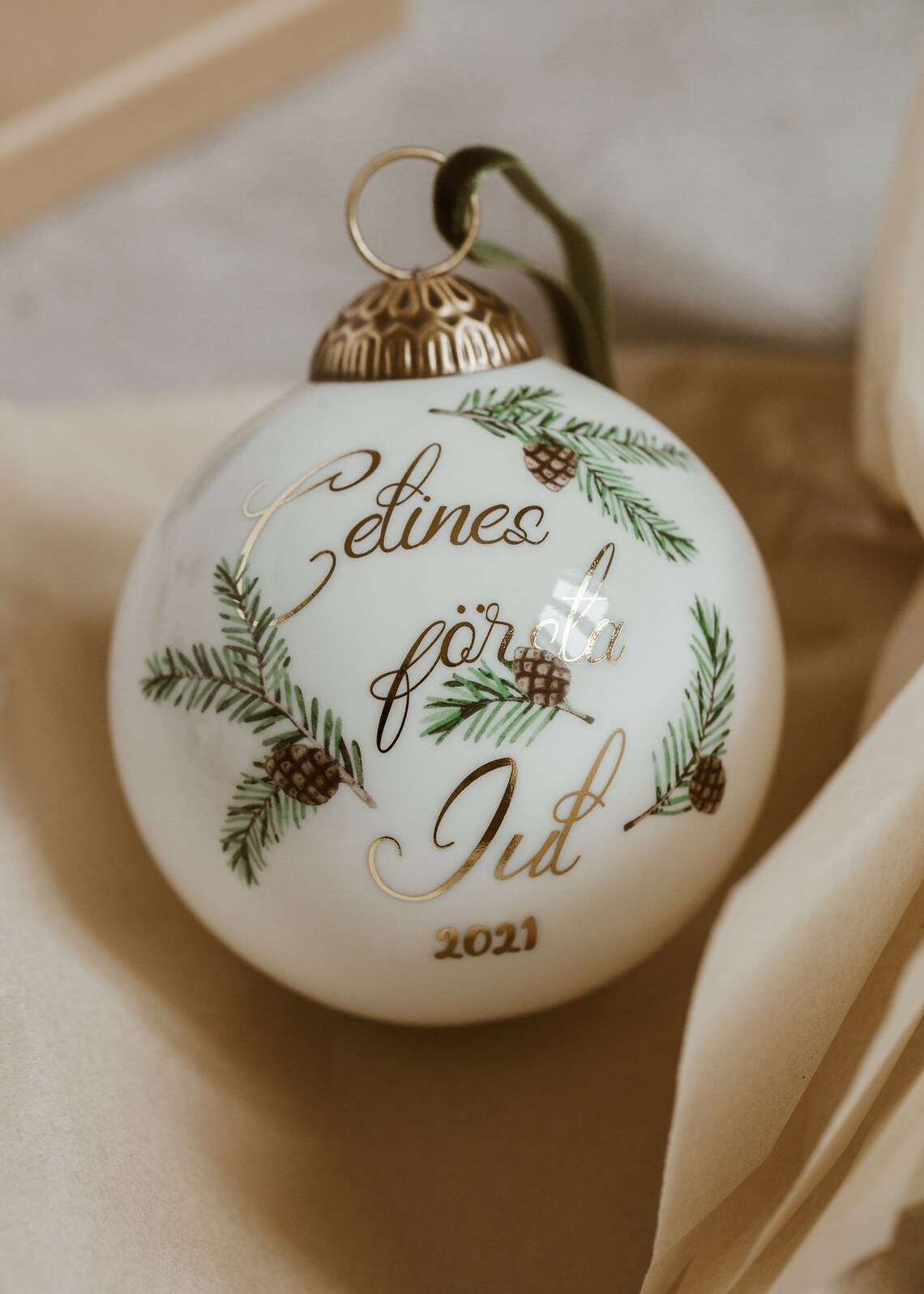 Bebis Första Jul Julkula Bebis Första Julklapp Första Etsy