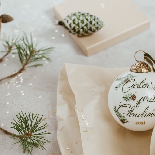 Baby's First Christmas Ornament Baby Gift Personalized Etsy