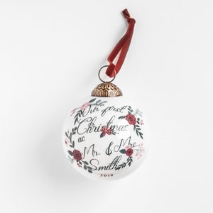 Il nostro primo Natale come Mr and Mrs Ornament, regalo di nozze personalizzato, il nostro primo ornamento natalizio, ornamento di nozze