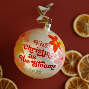 Orange Blossom First Christmas Married Ornament, Newlywed Ornament, Mr and Mrs Ornament, Newlywed gift, Our First Christmas Ornament