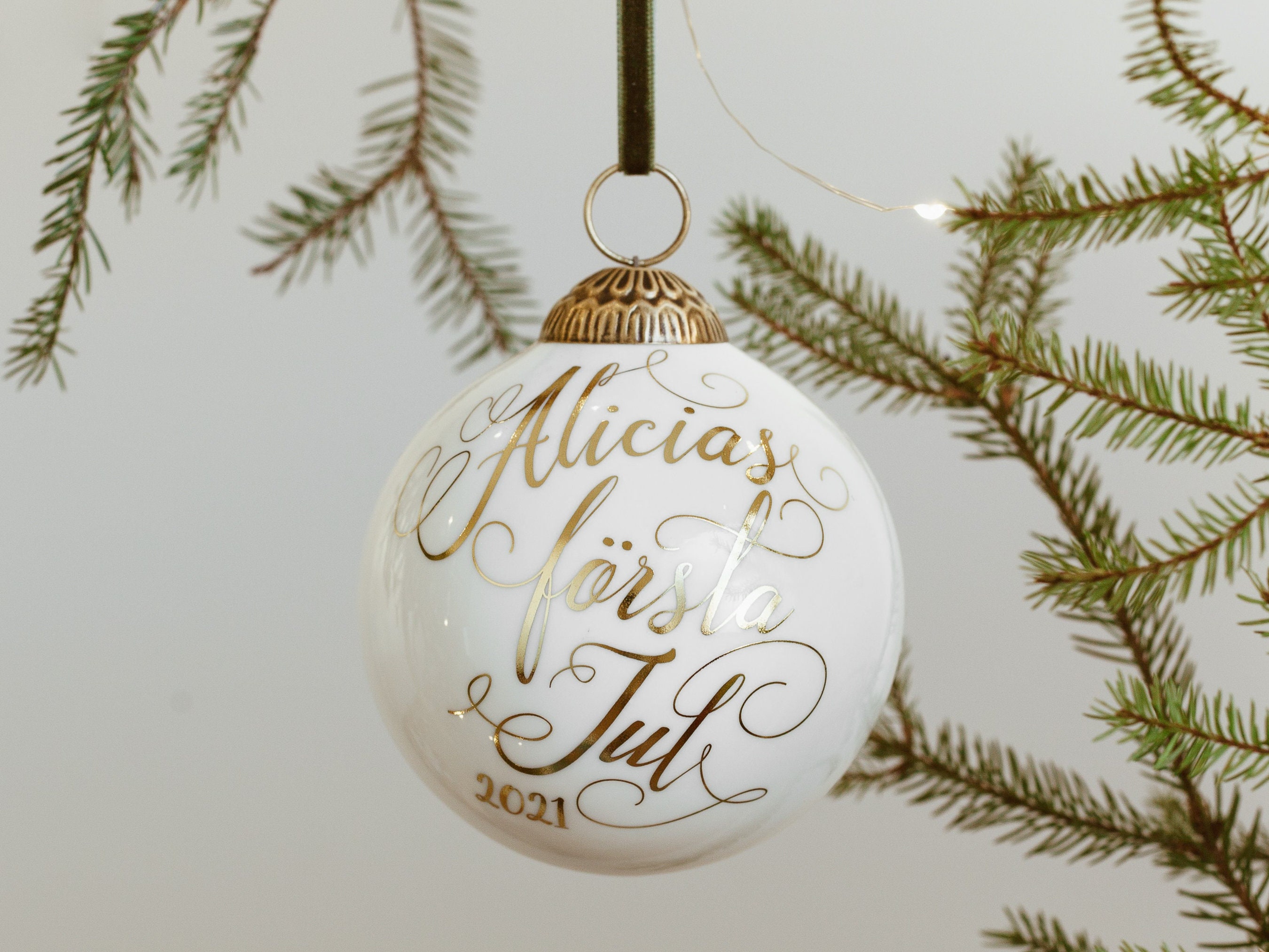 Bebis Första Jul Julkula Bebis Första Julklapp Första Etsy