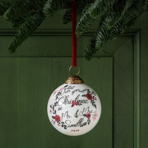 Il nostro primo Natale come Mr and Mrs Ornament, regalo di nozze personalizzato, il nostro primo ornamento natalizio, ornamento di nozze