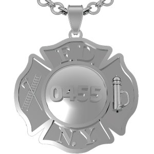 FDNY Maltese Cross Pendant - Firefighter - Sterling Silver