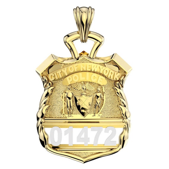 NYPD Shield Pendant - Police Officer - 10K Gold - Etsy