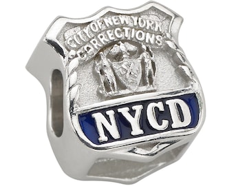 City of New York Corrections - NYCD Charm - Fits Pandora Bracelets - Sterling Silver