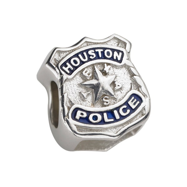 Houston Police Charm - Fits Pandora Bracelets - Sterling Silver