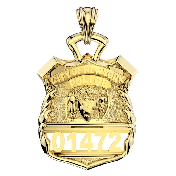 NYPD Shield Pendant - Police Officer - 10K Gold - Etsy