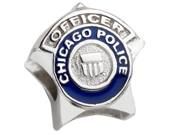 Chicago Police Charm - Fits Pandora Bracelet - Sterling Silver