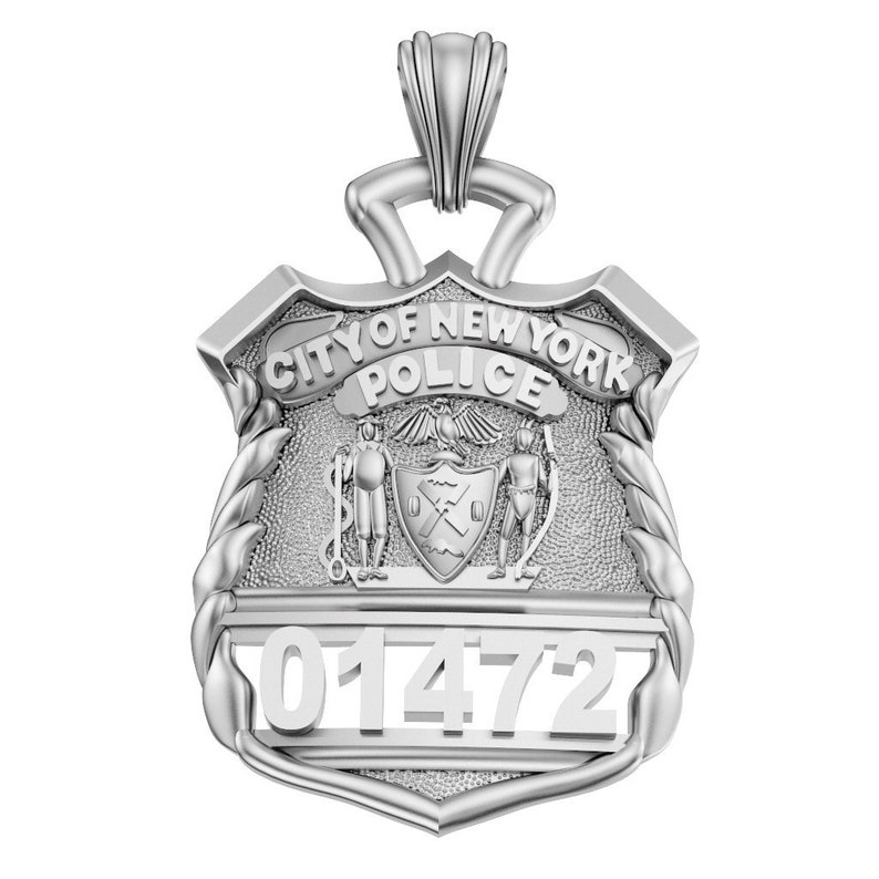 NYPD Shield Pendant Police Officer Sterling Silver Etsy
