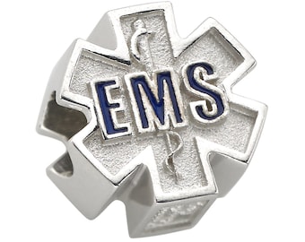 Star of Life EMS Charm - Fits Pandora Bracelet - Sterling Silver