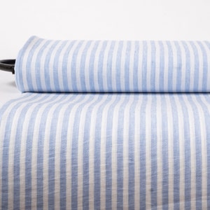 Striped Natural Linen Fabric, Flax Linen High Quality Fabric, French Linen By The Yard