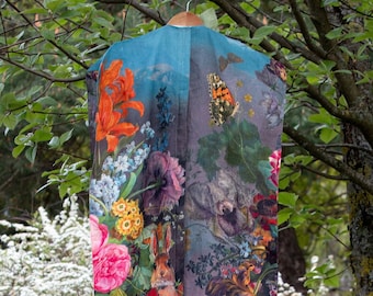 Linen Garment Bag Rococo-Style Pattern with Zipper For Clothing Storage. Dress Garment Bag. Wedding Garment Bag. Groomsmen Bag
