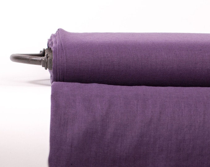 100% Pure Linen Fabric: Vibrant Purple,  Medium Weight & Certified Quality