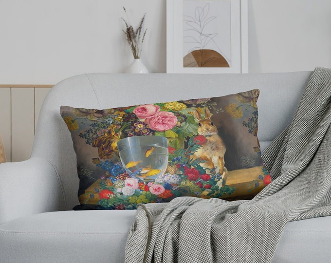 Elegant Home Decor Throw Pillow Case, Stylish Sofa Cushion. Unique Easter Gift for Mom's Chic Room.