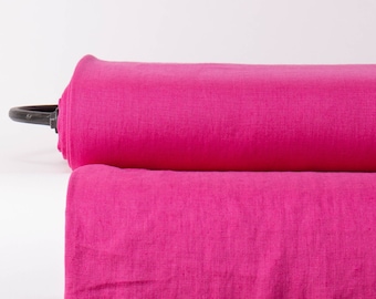 Bulk 100% Pure Linen Fabric - Medium Weight | Wholesale Hot Pink Linen Fabric for Small Businesses and Crafters