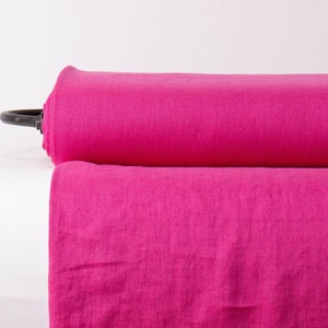 Magenta Pink Linen Fabric: Medium Weight, Apparel & Home