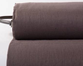 Brown Linen Fabric: Medium Weight, Pre-Washed, Plain Woven