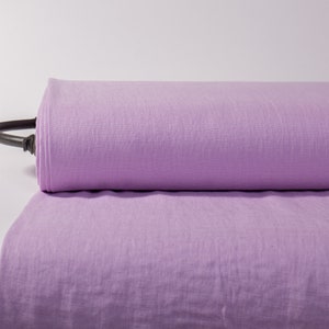 Pure 100% Linen Fabric Light Purple Medium Weight Pre-Washed Durable Dense Plain Solid Organic Textile Drape For Sewing Table Cloth By Yard