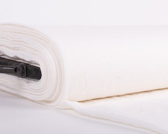 Washed 100% Pure Linen Fabric by Meter or Inch, Softened Middle Weight Linen, Off-White and Stark White,  for Clothing & Bedding