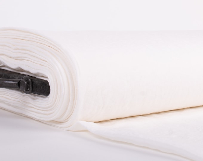 Washed 100% Pure Linen Fabric by Meter or Inch, Softened Middle Weight Linen, Off-White and Stark White,  for Clothing & Bedding