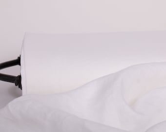Stark White Linen Fabric: Medium Weight Apparel, Curtains, Tablecloths
