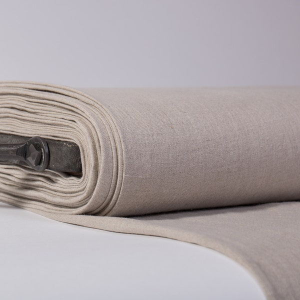 LinenBuy Pure linen fabric 280gsm Heavy weight Not-Dyed Pre-washed Organic Rustic. Fabric by the yards, by the meter