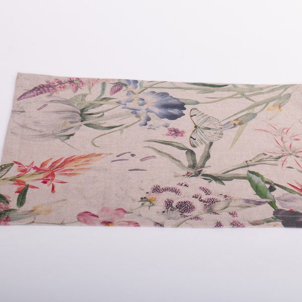 Linen Placemats Digital Printed ENAMOR, Mitered Corner Placemats, Table Decoration,  Placemats Cloth Rectangular Handcrafted in Europe