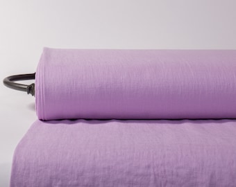 Pure 100% Linen Fabric Light Purple Medium Weight Pre-Washed Durable Dense Plain Solid Organic Textile Drape For Sewing Table Cloth By Yard