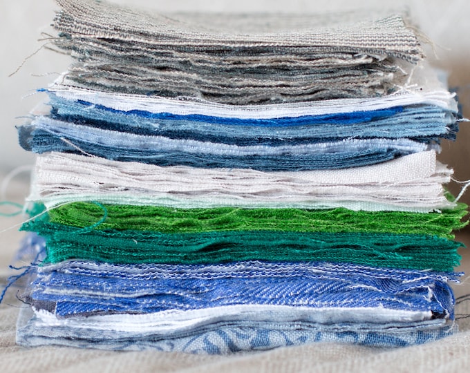 LinenBuy Linen Fabrics Swatches Blue Shades, Linen Fabrics Samples Blue