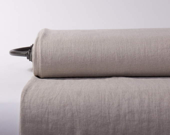 Wholesale 100% Pure French Linen Fabric - Medium Weight Natural Taupe Grey