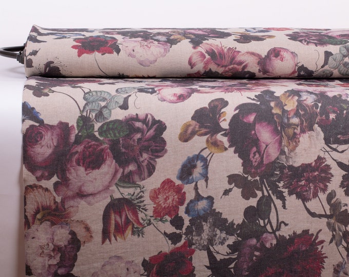100% Pure Nord Classic Floral Linen. Classic Dutch Garden Linen