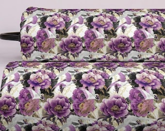 Pure 100% Linen Fabric Fleur Violette