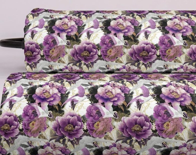 Pure 100% Linen Fabric Fleur Violette