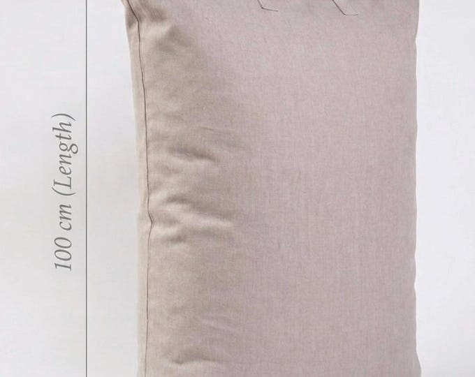 Linen Storage Bag with Handles | Eco-Friendly Laundry & Blanket Organizer | 100% Pure Linen Bag with Buttons or Zipper
