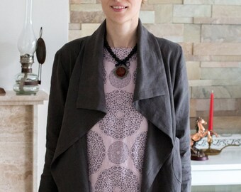LinenBuy Linen Blazer  Japanese Jacket  Linen Coat Linen Blazer Elegant garment 100% Linen