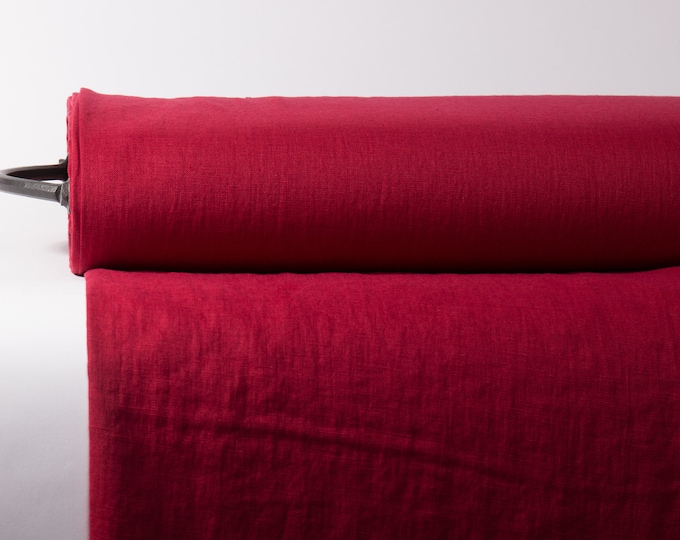 Berry Red 100% Pure Linen Fabric.  Red European Flax Linen Fabric.  Certified Berry Red Linen: Apparel, Home & Crafts. Natural linen fabric