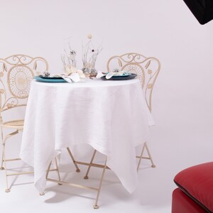 Linen White Tablecloth for Wedding, Rustic Rectangle Tablecloth